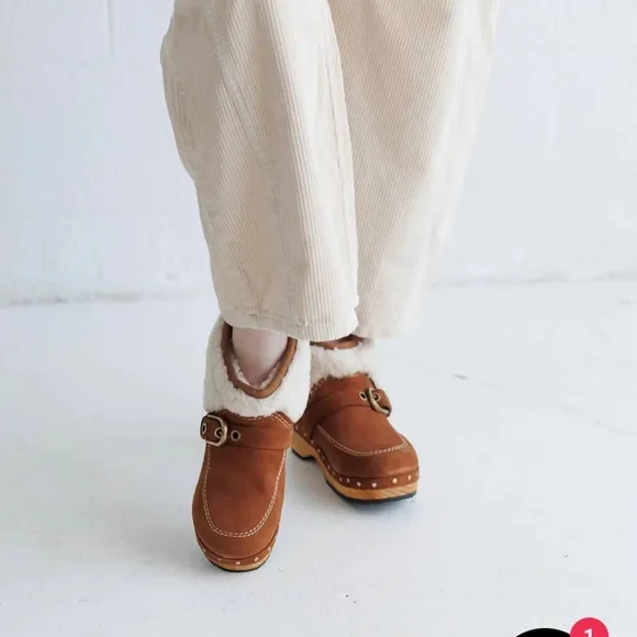 Free People Oak Clog Boot Designer Fur Suede #57