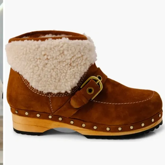 Free People Oak Clog Boot Designer Fur Suede #57
