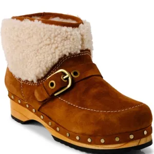 Free People Oak Clog Boot Designer Suede Sherpa #56