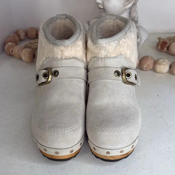 Free People Oak Clog Boots Dusty Bunny Sz 7.5