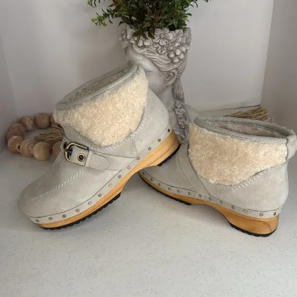 Free People Oak Clog Boots Dusty Bunny Sz 7.5