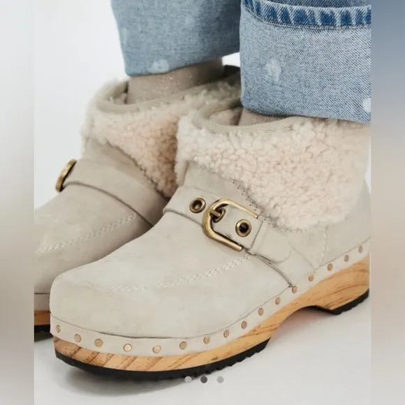 Free People Oak Clog Boots Dusty Bunny Sz 7.5