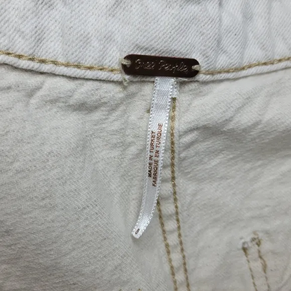 Free People Paper Bag Waist Cotton Linen Blend Spring and Summer Skirt Size 8