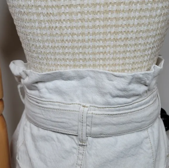Free People Paper Bag Waist Cotton Linen Blend Spring and Summer Skirt Size 8