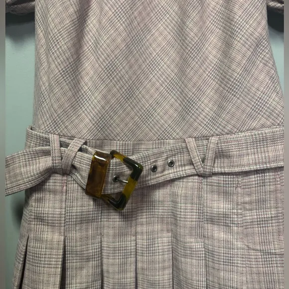 Free People Sevi Plaid Mini Dress in Gray/Pink Combo Retail $168 NWOT