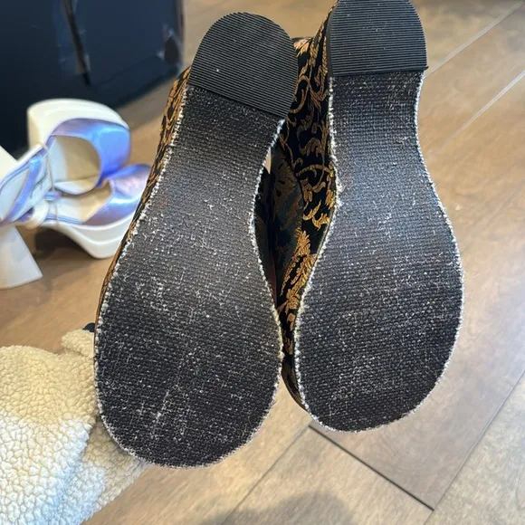 Free People Shoes Free People Huffman Buckle Wedge Heels size 37 fits a size 7.5