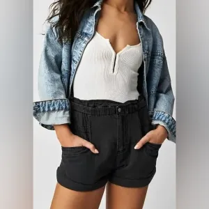 Free People Topanga Cuff Short in Washed Black. NWT size small.