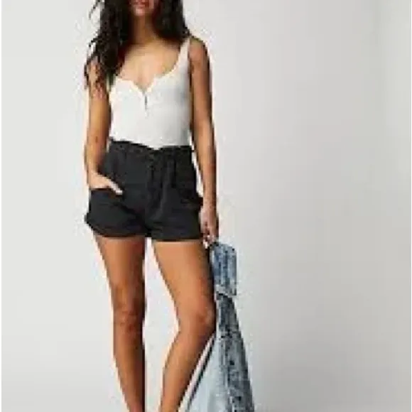 Free People Topanga Cuff Short in Washed Black. NWT size small.