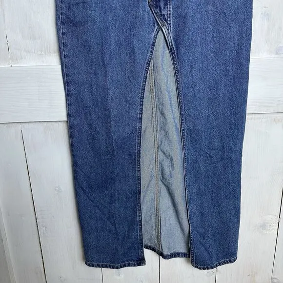Free‎ People We The Free Chani Denim Maxi Skirt Buttons Front Slit NWT Size 27