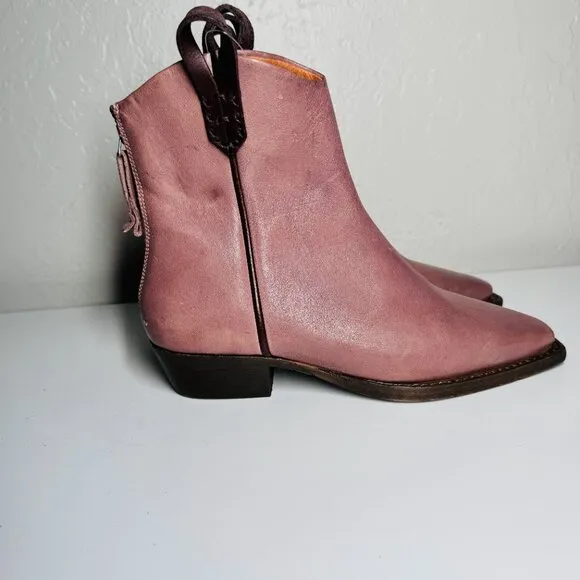 FREE PEOPLE We‎ The Free Wesley Leather Ankle Boot 36 1/2/6.5 NWT mauve brown