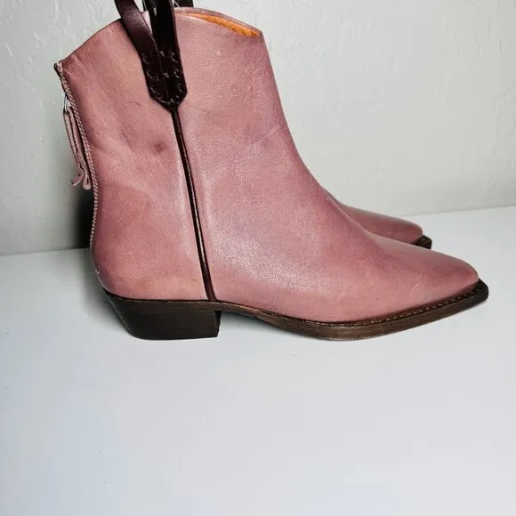 FREE PEOPLE We‎ The Free Wesley Leather Ankle Boot 36 1/2/6.5 NWT mauve brown