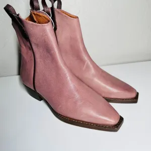 FREE PEOPLE We‎ The Free Wesley Leather Ankle Boot 36 1/2/6.5 NWT mauve brown