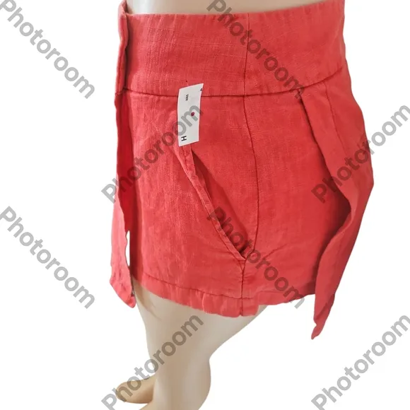 FREE PEOPLE Woman Johana Linen Skort Summer Fig Color Size 14