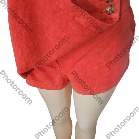 FREE PEOPLE Woman Johana Linen Skort Summer Fig Color Size 14