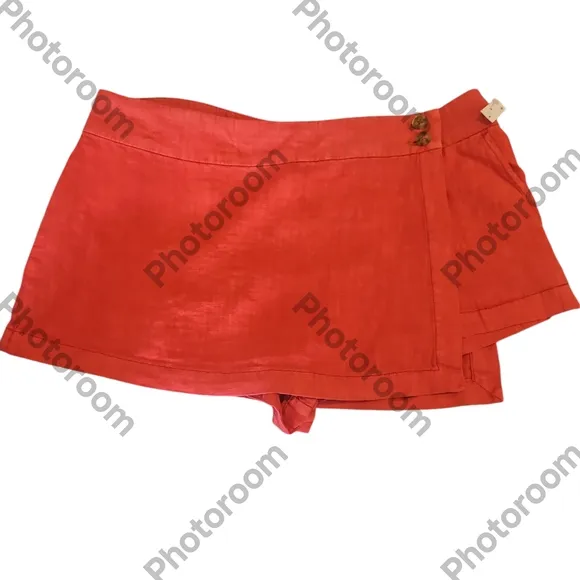FREE PEOPLE Woman Johana Linen Skort Summer Fig Color Size 14