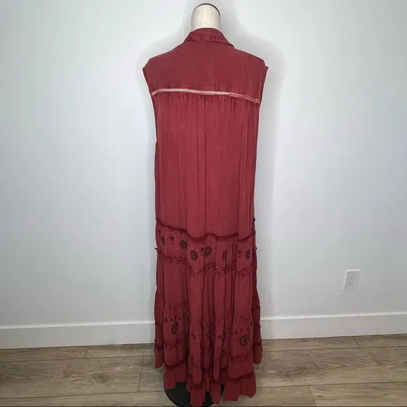 Free People Women's Pretty Cozy Maxi Dress Brown Small