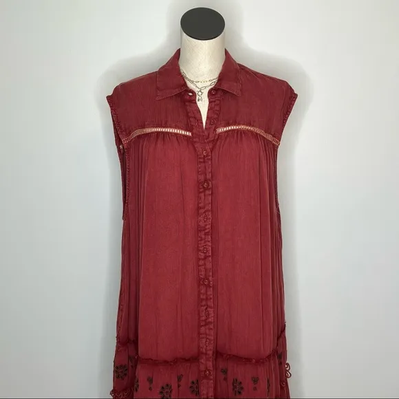 Free People Women's Pretty Cozy Maxi Dress Brown Small
