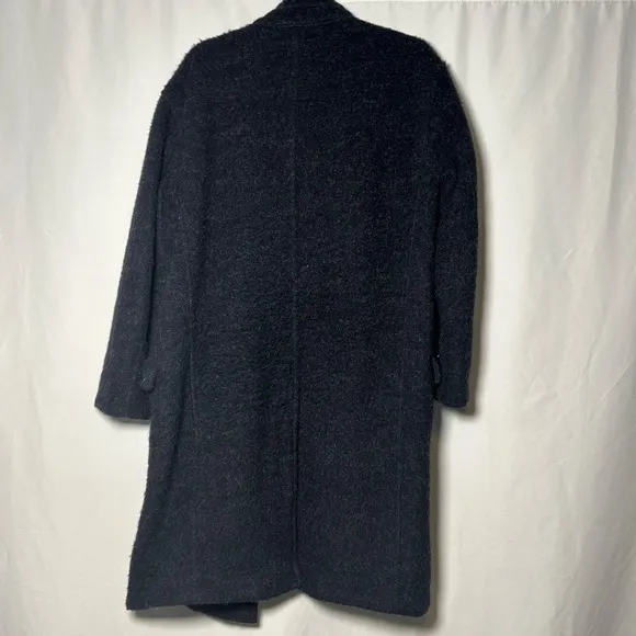 Free People Womens Wool Eyelet Lined Oversized Basic‎ Coat - Blue