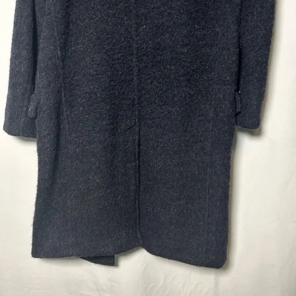 Free People Womens Wool Eyelet Lined Oversized Basic‎ Coat - Blue