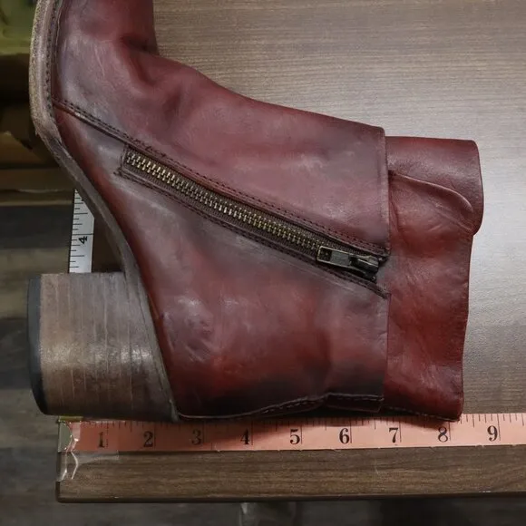 Freebird By Steven Carly Boots Women 9 Burgundy Classic Professional Boho Rustic