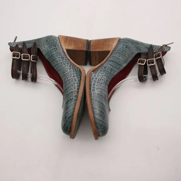 Freebird By Steven Randi Women's Size 11 Booties Embossed Leather Heels Shoes