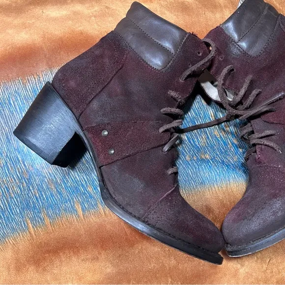Freebird Cage Heeled Leather Boots size 8