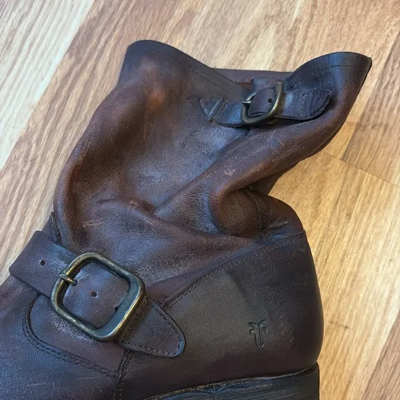 Frye #76509 Veronica Short Womens Harness Riding Motorcycle Leather Boots Sz 7.5