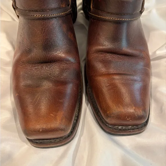 Frye Belted Harness 12R Women's Size 10 M Engineer Moto Boots Brown 77250