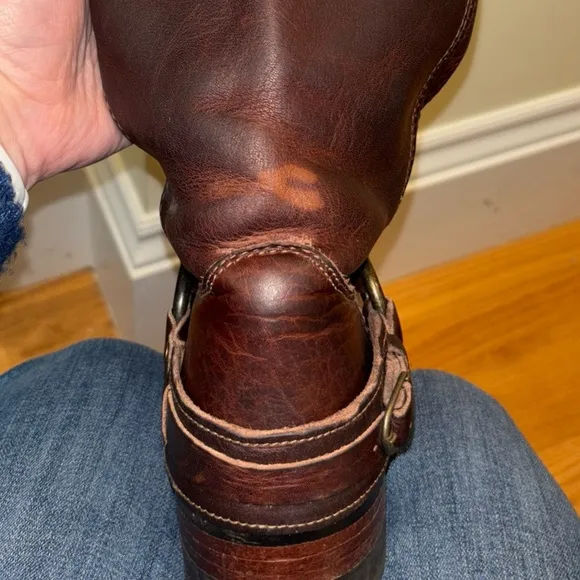 Frye Belted Harness 12R Women's Size 10 M Engineer Moto Boots Brown 77250