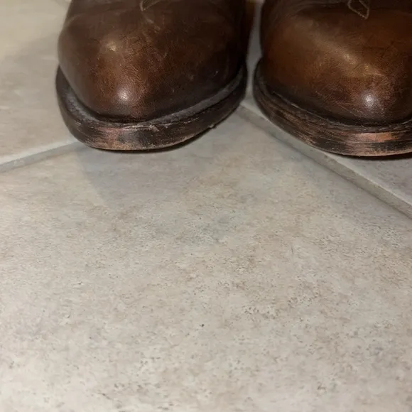 FRYE billy short country western cowboy boots - brown