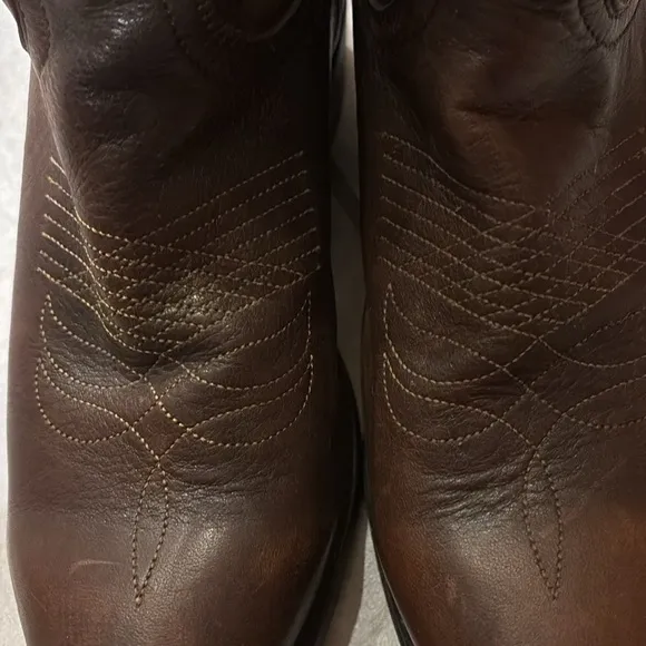 FRYE billy short country western cowboy boots - brown