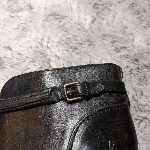 Frye Black Ankle Booties Heel Jenny Leather Zipper Equestrian 8.5