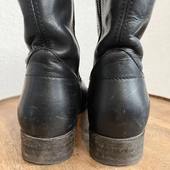 FRYE Boots Black Leather Melissa Button Short Ankle Booties Women's Size 5.5