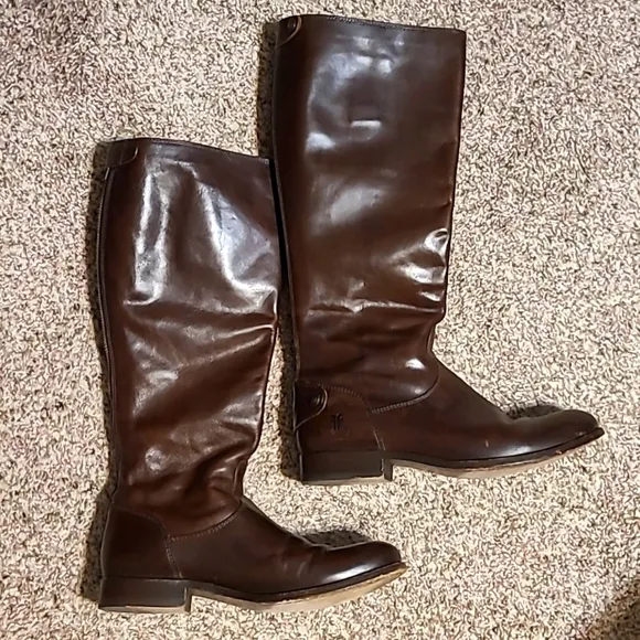 Frye brown leather riding boots, size 7.5