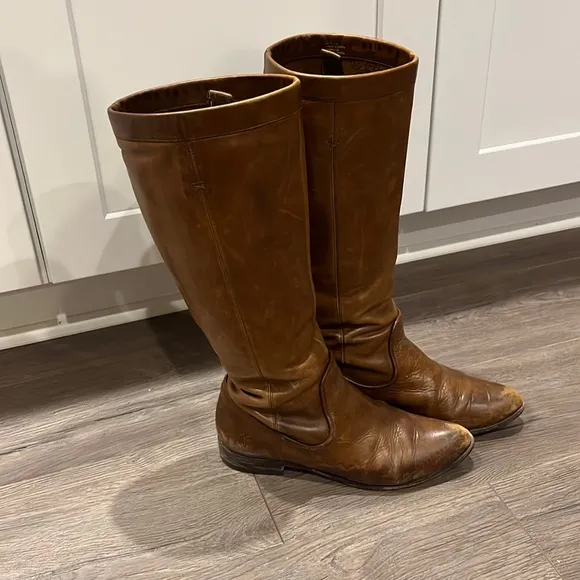 Frye Cindy Slouch Brown Boots | Professional Cobbler Redone Soles | Vintage