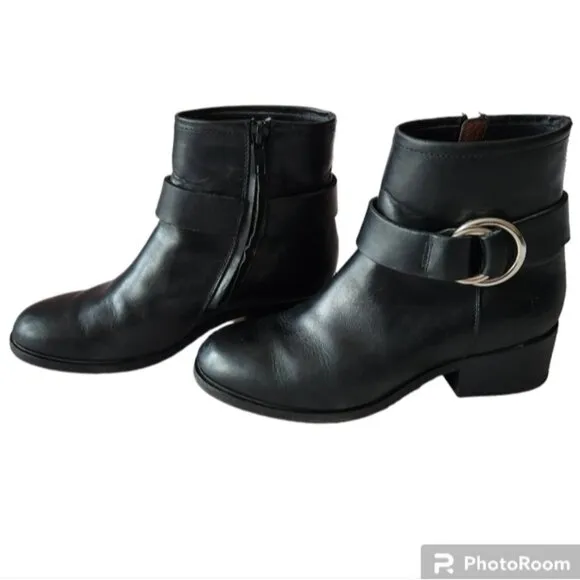 FRYE Kristen Harness Short black boots size 6 B USA