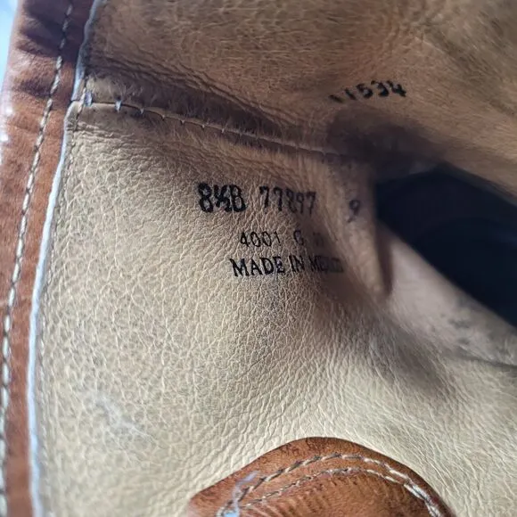 Frye Melissa Button Short Boots Cognac Brown Leather Womens 8.5 B Zip Booties