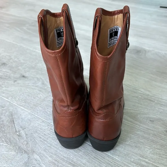 Frye Melissa Button Youth Western Short Boots Brown size Youth 4