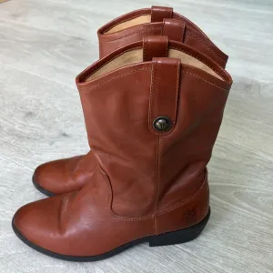 Frye Melissa Button Youth Western Short Boots Brown size Youth 4