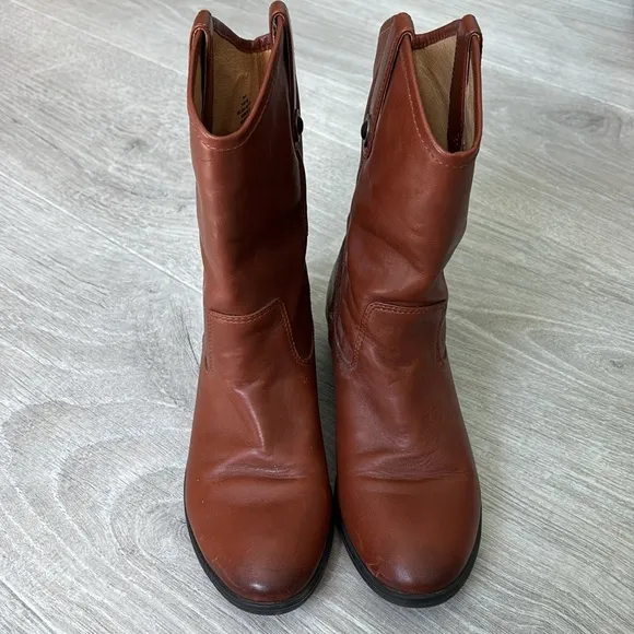 Frye Melissa Button Youth Western Short Boots Brown size Youth 4