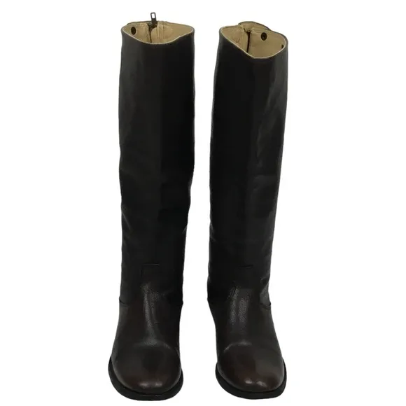 FRYE Melissa Buttoned Knee High Leather Boots Back Zip