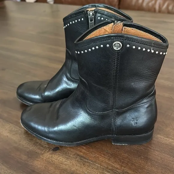 Frye Melissa Stud Short Boots Black Women Size 6 US $ 328