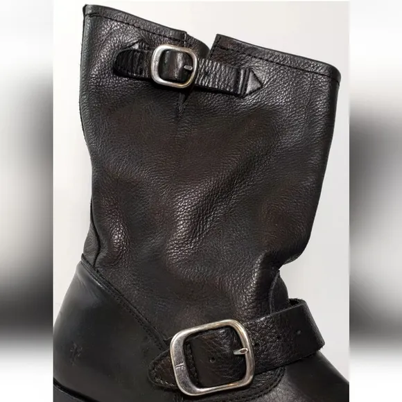 Frye Moto Boots, VERONICA, Black Leather Boots, Size 9 *NICE!*