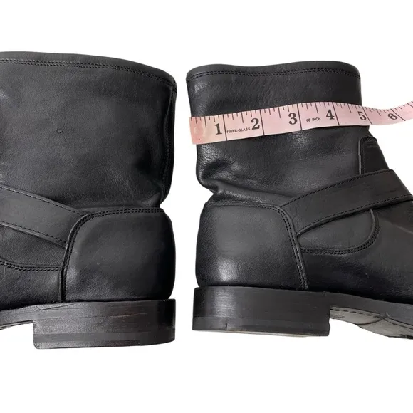 Frye Natalie Short Engineer Black Leather Boots Womens Size 7
