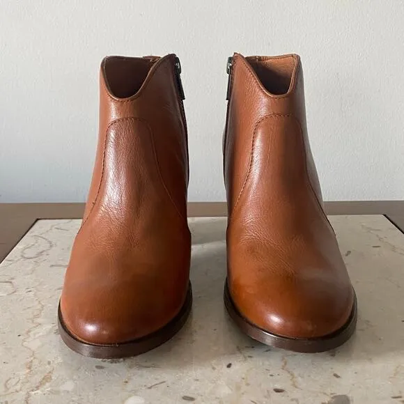 FRYE Nora Zip Short Ankle Boots Leather Women Size 7B Nutmeg Brown 79929 Western