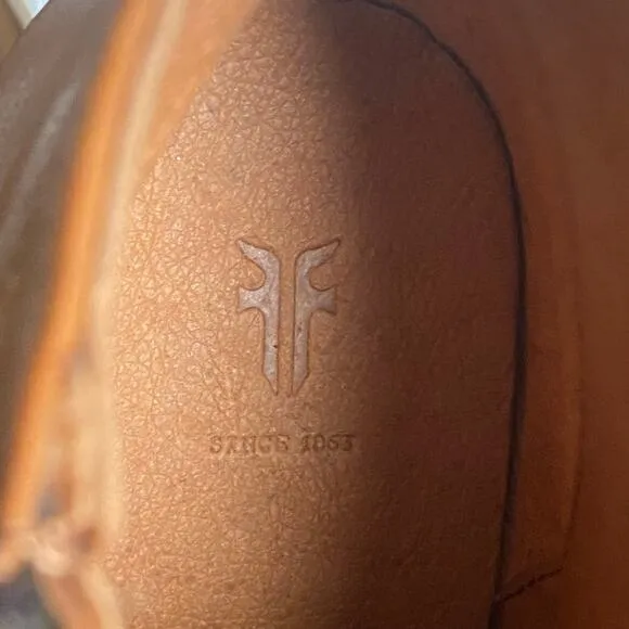 FRYE Nora Zip Short Ankle Boots Leather Women Size 7B Nutmeg Brown 79929 Western