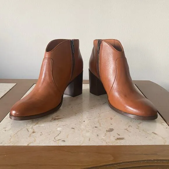 FRYE Nora Zip Short Ankle Boots Leather Women Size 7B Nutmeg Brown 79929 Western
