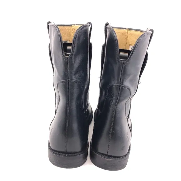 Frye Paige Short Black Leather Riding Boots 8B