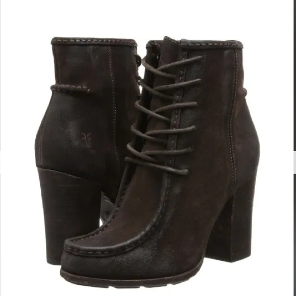 FRYE Parker Moc Short Suede Lace Up Boots