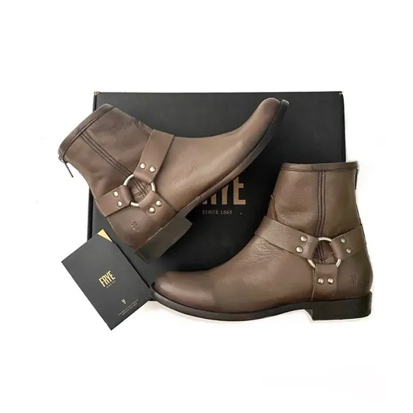 Frye |‎ ‘Phillip’ Harness Short Boot Grey